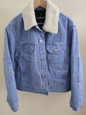 Acne Studios Canvas Denim Jacket with Shearling